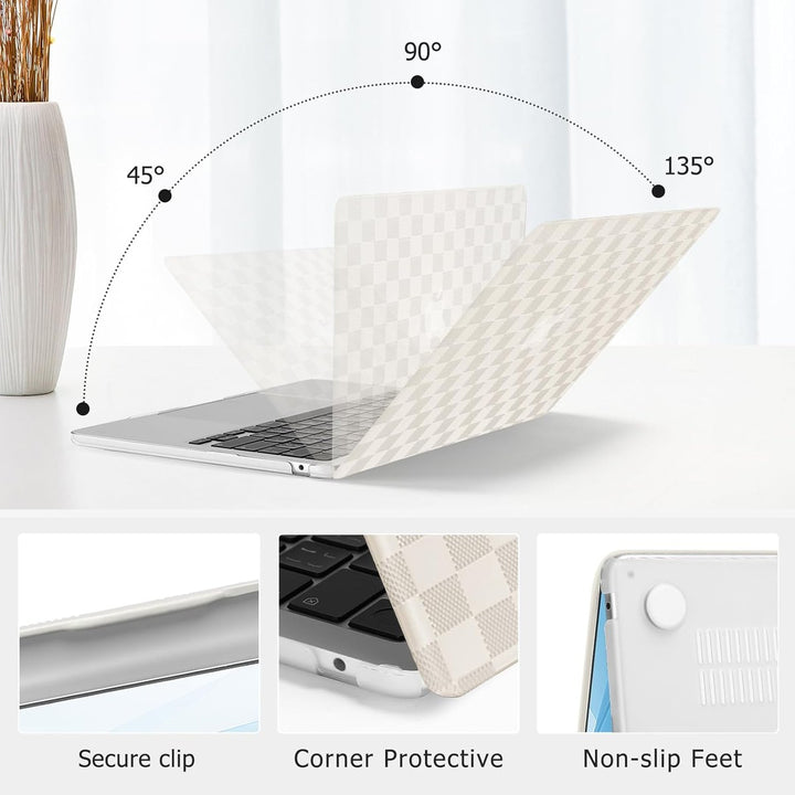 Beige Checker MacBook Air Case & Keyboard Cover