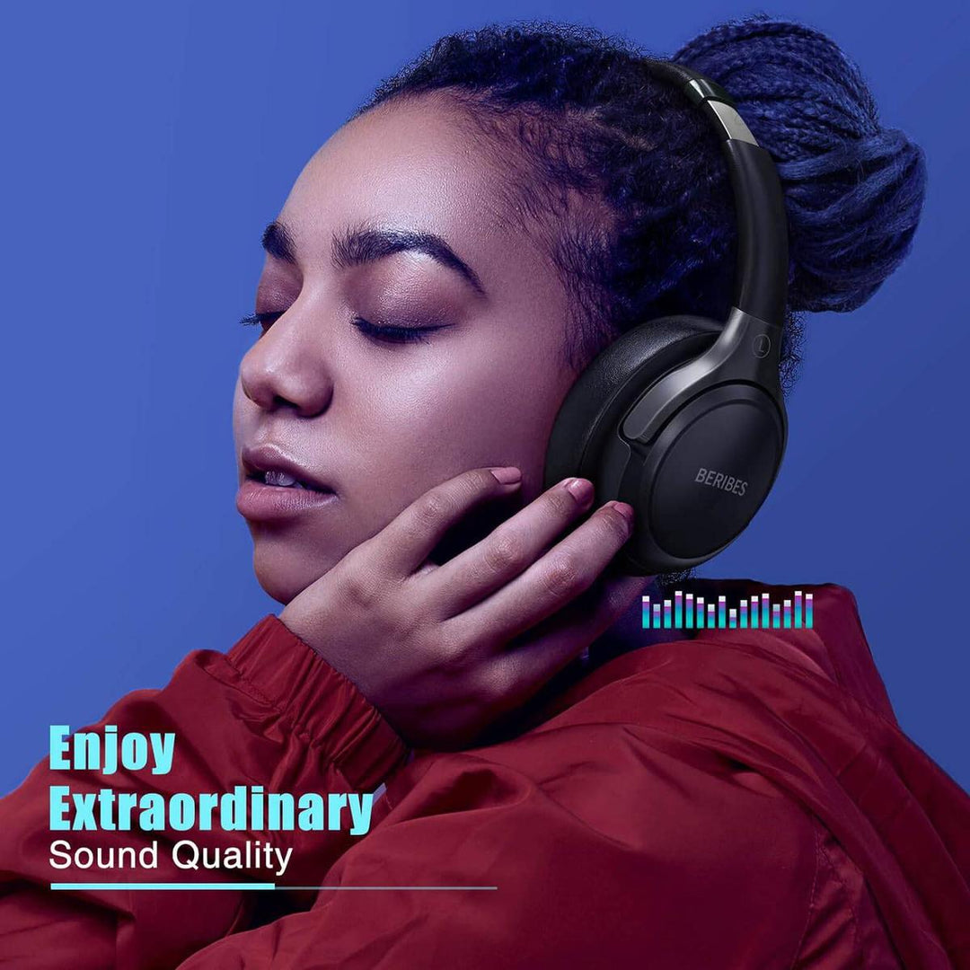 65H Black Bluetooth Over-Ear Headphones with EQ - DOKUTRONIX