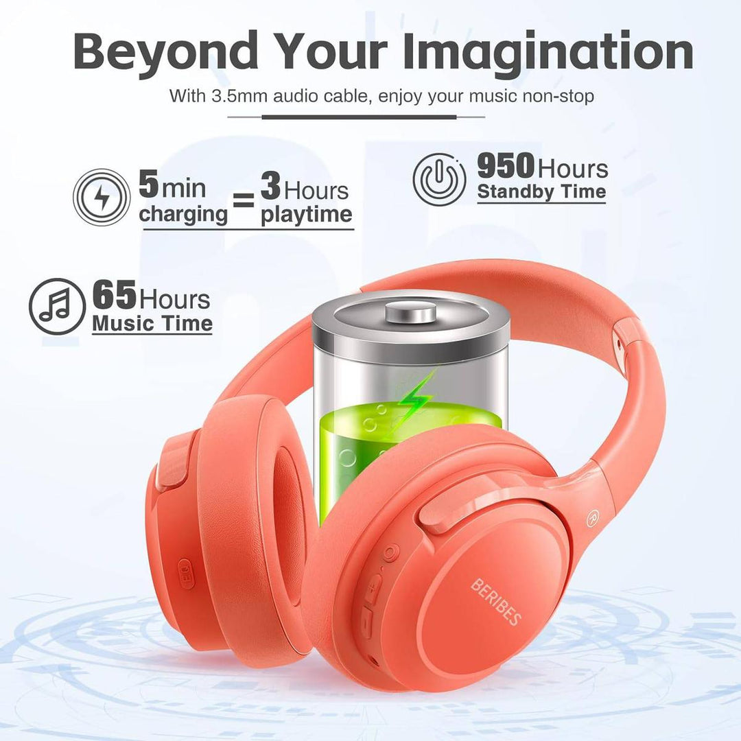 Vibrant Beats 65H Over-Ear Bluetooth Headphones - DOKUTRONIX