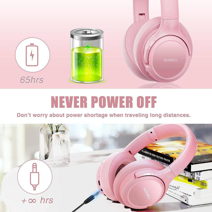 6EQ Pink Bluetooth Headphones - DOKUTRONIX