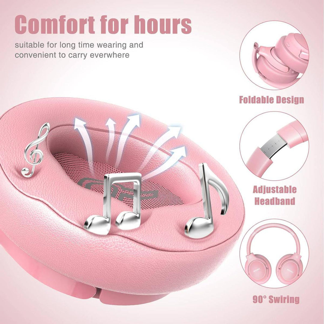 6EQ Pink Bluetooth Headphones - DOKUTRONIX