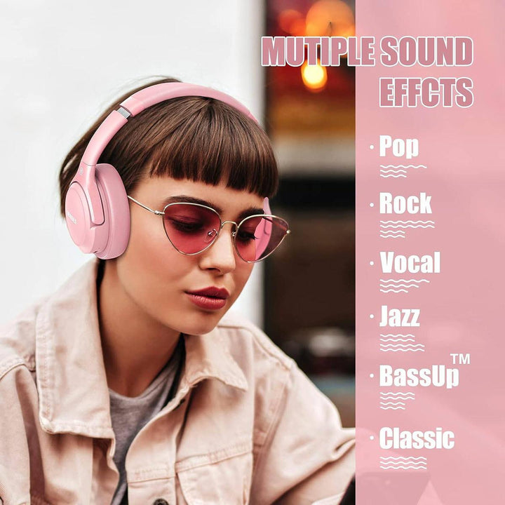 6EQ Pink Bluetooth Headphones - DOKUTRONIX