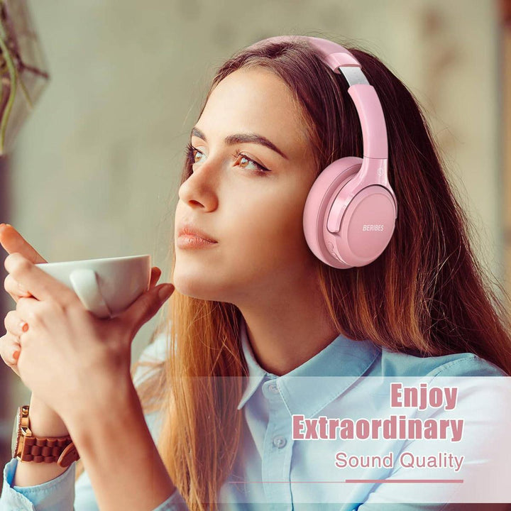 6EQ Pink Bluetooth Headphones - DOKUTRONIX