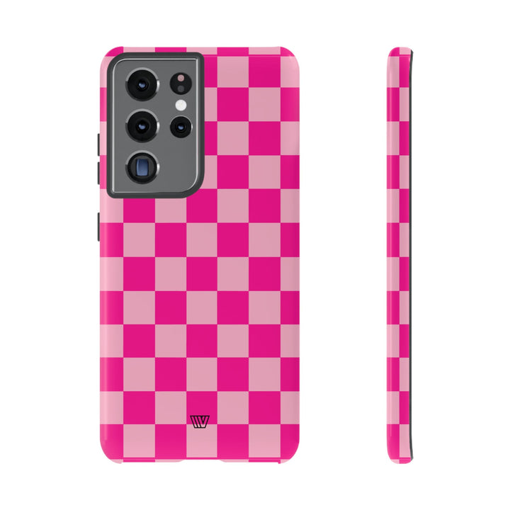 HOT PINK CHECKERBOARD | Tough Phone Case