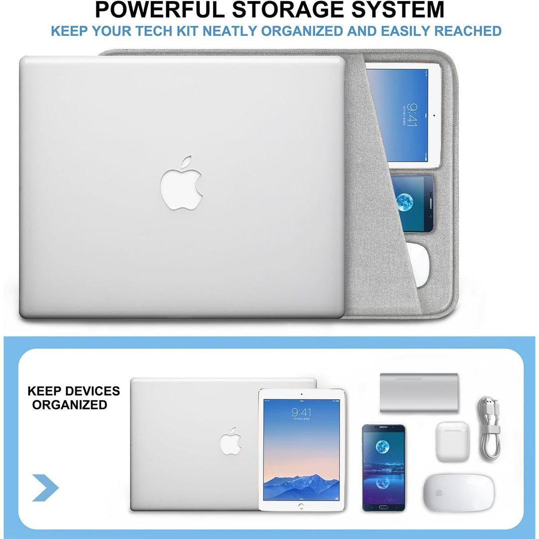 Gray Shockproof 13.3 Laptop Sleeve & Accessory Bag