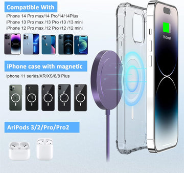 Purple Mag-Safe Wireless Charger for iPhone