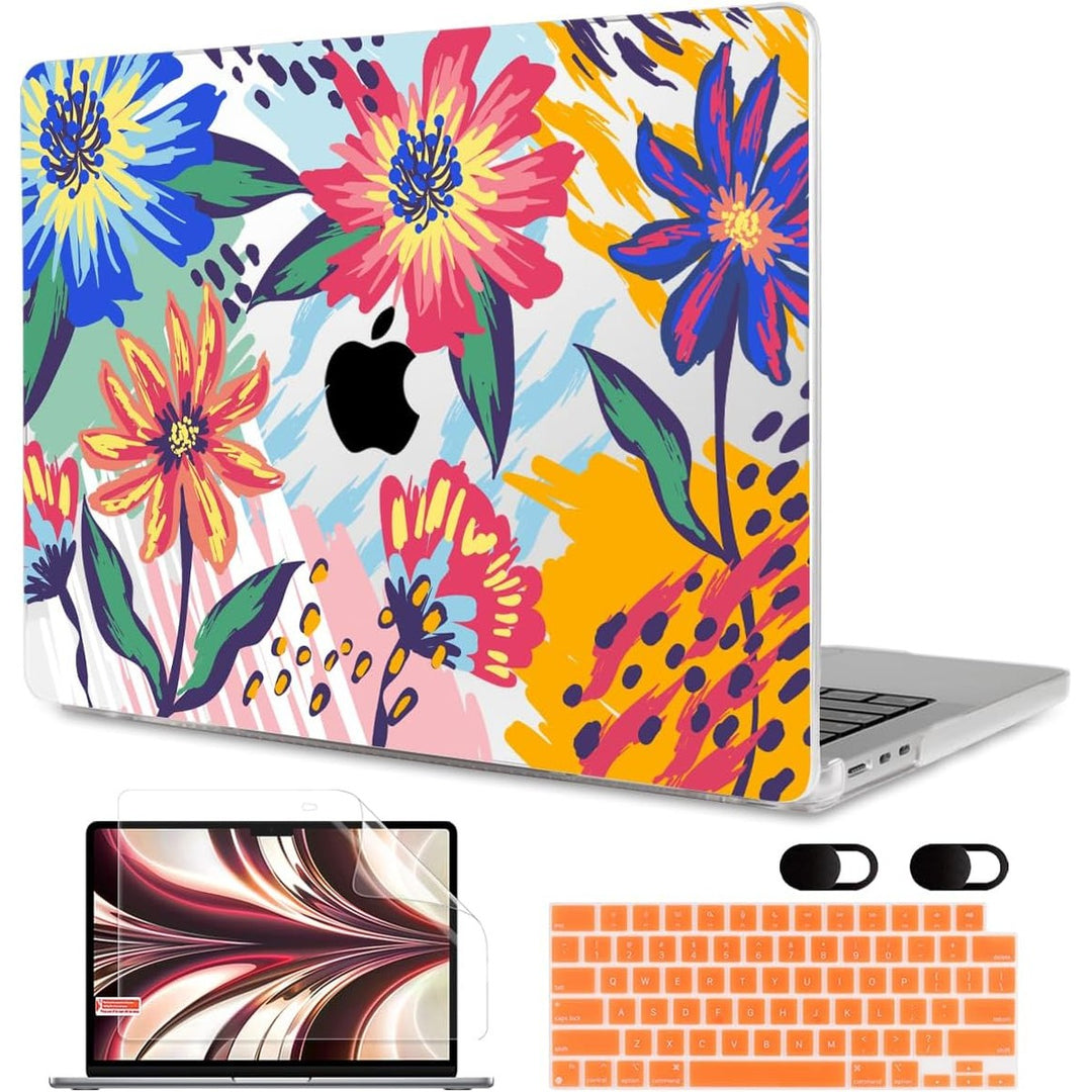 MEEgoodo Floral Hard Shell Case for MacBook Air 13