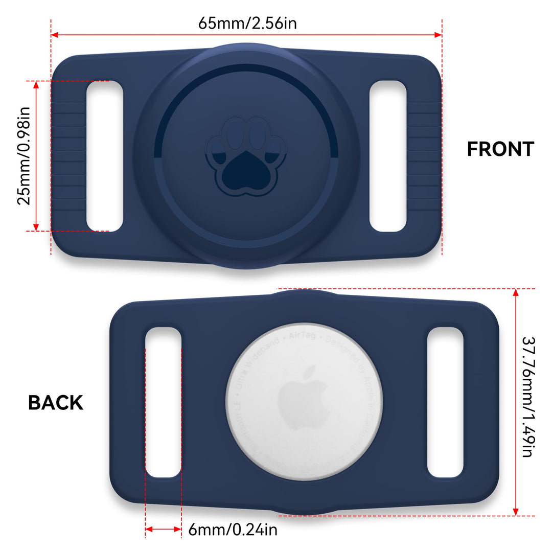 2-Pack Waterproof AirTag Dog Collar Holders – Black Silicone - DOKUTRONIX