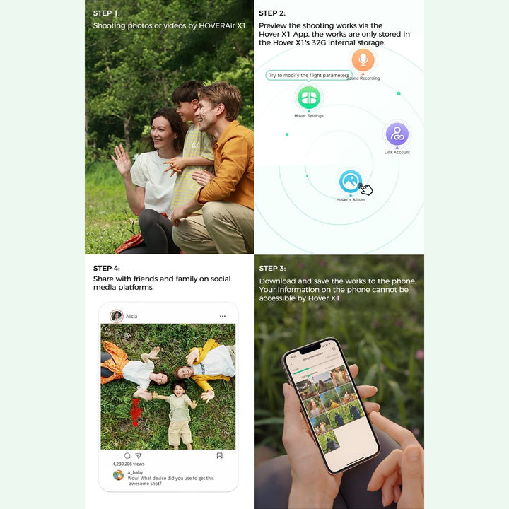 X1 CamFly Drone: Self-Flying, Foldable, Hands-Free