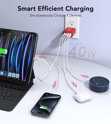 Dulums Red USB C Charger 2-Pack: Fast Charging