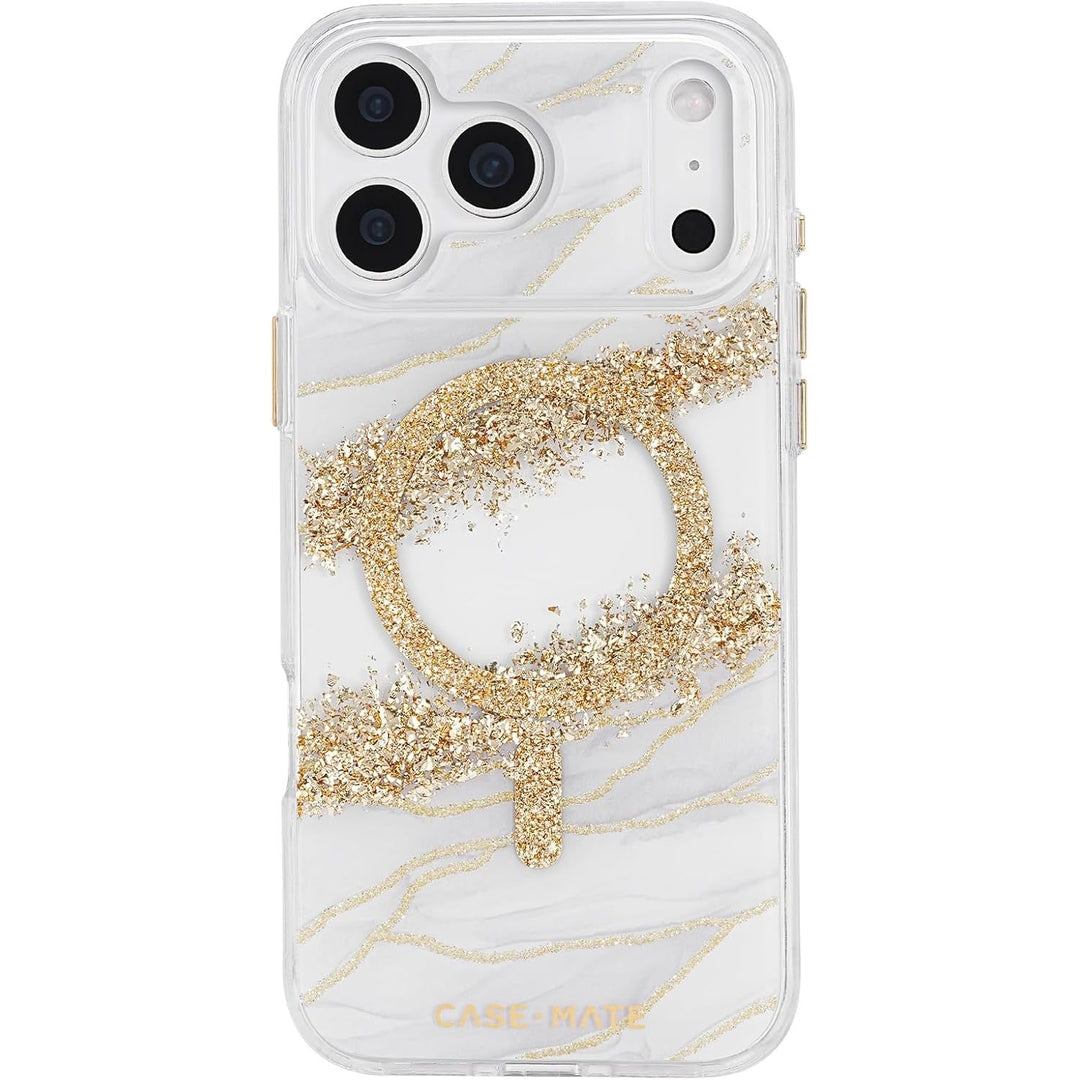Gold Glitter MagSafe Case for iPhone 17 Pro Max, 12ft Drop