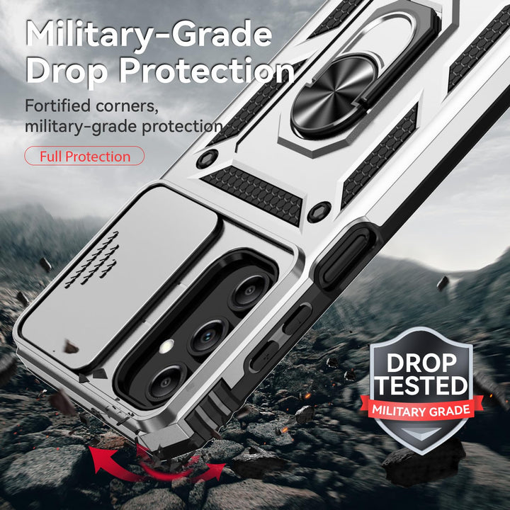 SunStory Phone Case for Samsung Galaxy A15 5G Case with HD Screen Protector & Slide Camera Cover & Rotated Ring Kickstand, [Military-Grade] Phone Case for Galaxy A15 5G (Red) - DOKUTRONIX