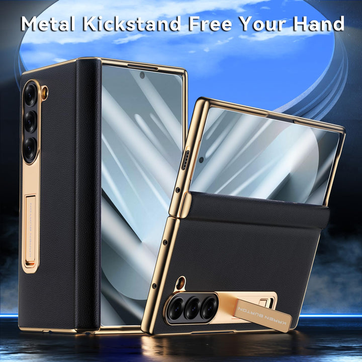 Galaxy ZFold 6 Luxe Leather Shield Case - Green