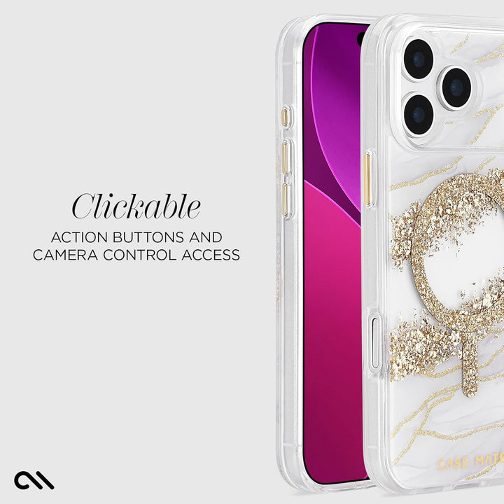Gold Glitter MagSafe Case for iPhone 17 Pro Max, 12ft Drop