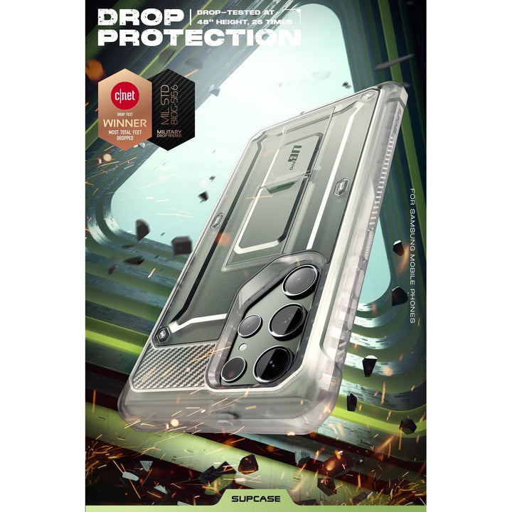 SUPCASE for Samsung Galaxy S23 Ultra Case with Stand, [Unicorn Beetle Pro] [2 Front Frames] [Built-in Screen Protector & Belt-Clip] Military-Grade Protection Phone Case for Galaxy S23 Ultra, Black - DOKUTRONIX