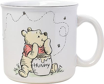 Disney Winnie the Pooh But First Hunny Piglet Ceramic Camper Mug - 20 Ounces