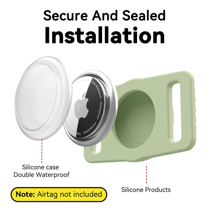 2-Pack Waterproof AirTag Dog Collar Holders – Black Silicone - DOKUTRONIX