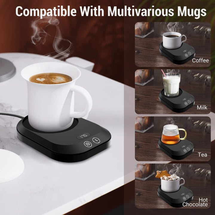 SmartDesk Mug Warmer Pro: 3-Temp, Timer & Auto Shut-Off