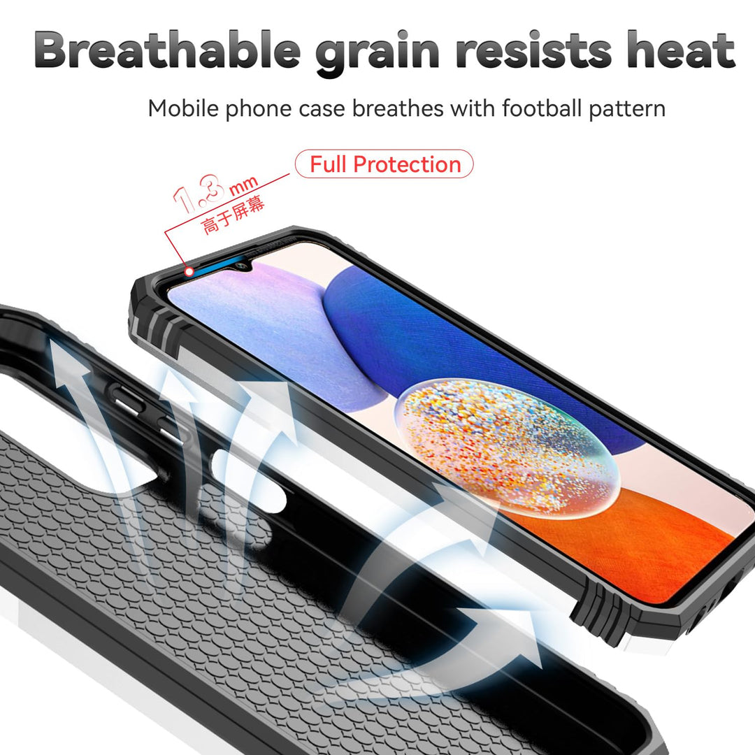 SunStory Phone Case for Samsung Galaxy A15 5G Case with HD Screen Protector & Slide Camera Cover & Rotated Ring Kickstand, [Military-Grade] Phone Case for Galaxy A15 5G (Red) - DOKUTRONIX