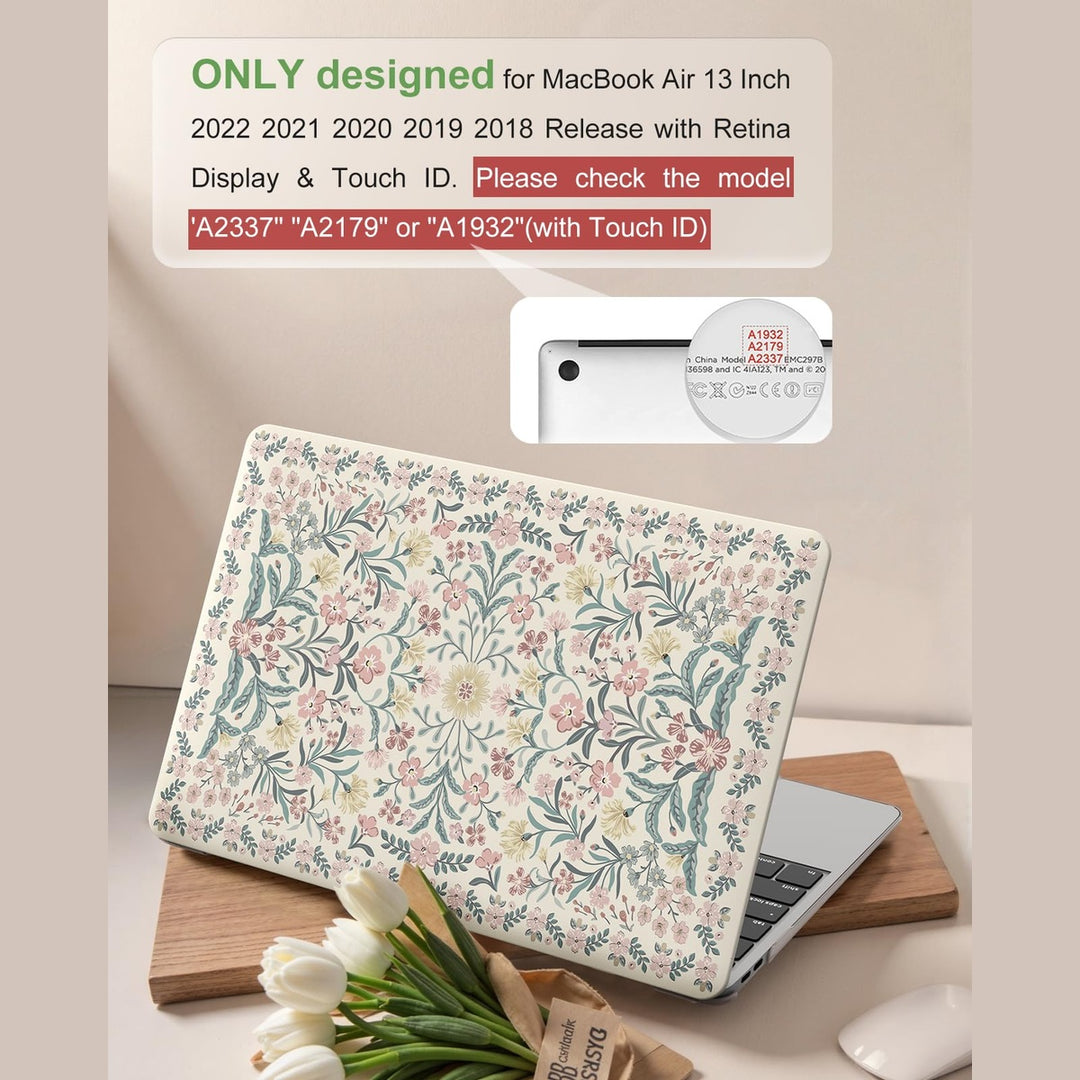 FloralShield MacBook Air 13 Case & Keyboard Cover