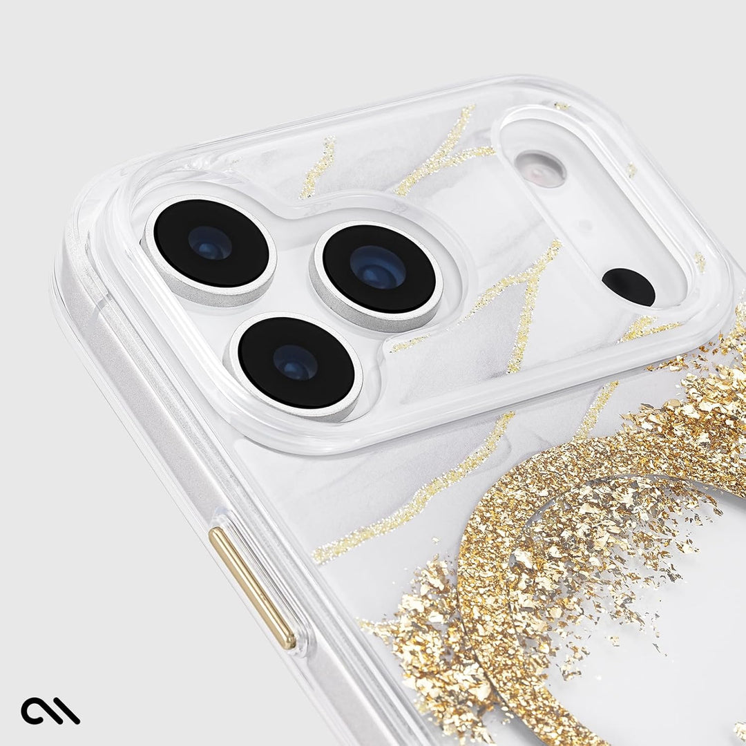 Gold Glitter MagSafe Case for iPhone 17 Pro Max, 12ft Drop