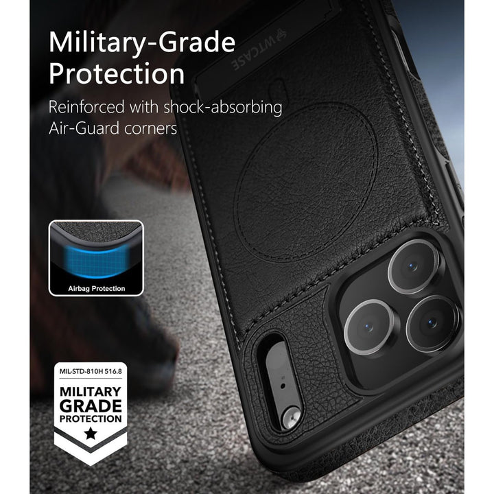 MagSafe SlimStand: Magnetic Leather Case for iPhone 17