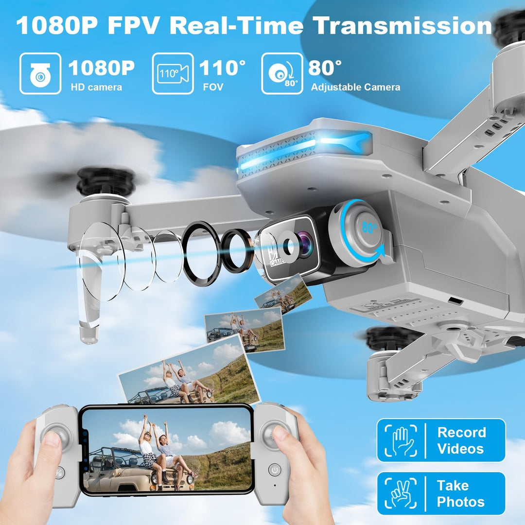 SkyMate 1080P Foldable Quadcopter with Gesture Control