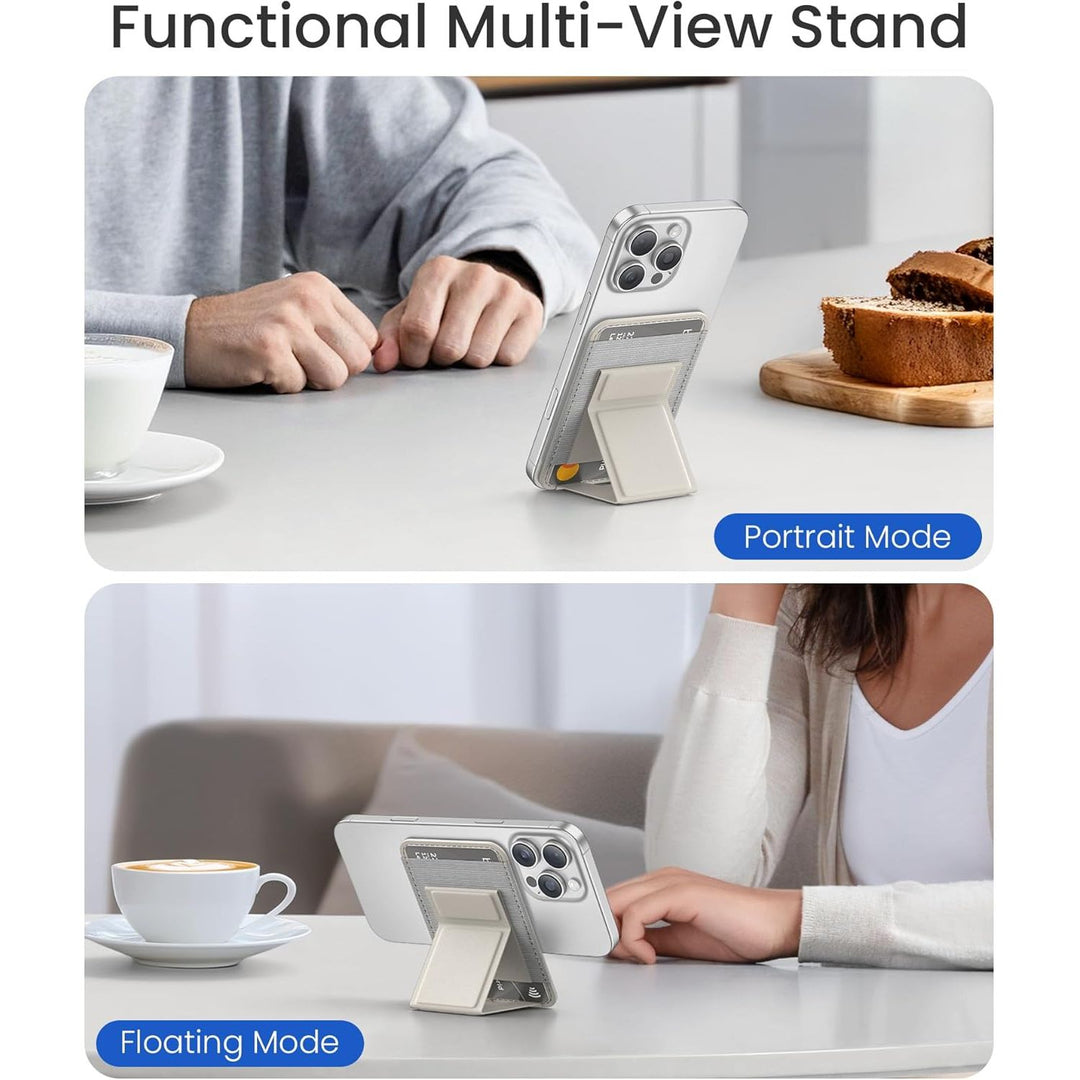 MagSafe Wallet Stand - Strong, RFID, 5 Card Fit - Stone - DOKUTRONIX
