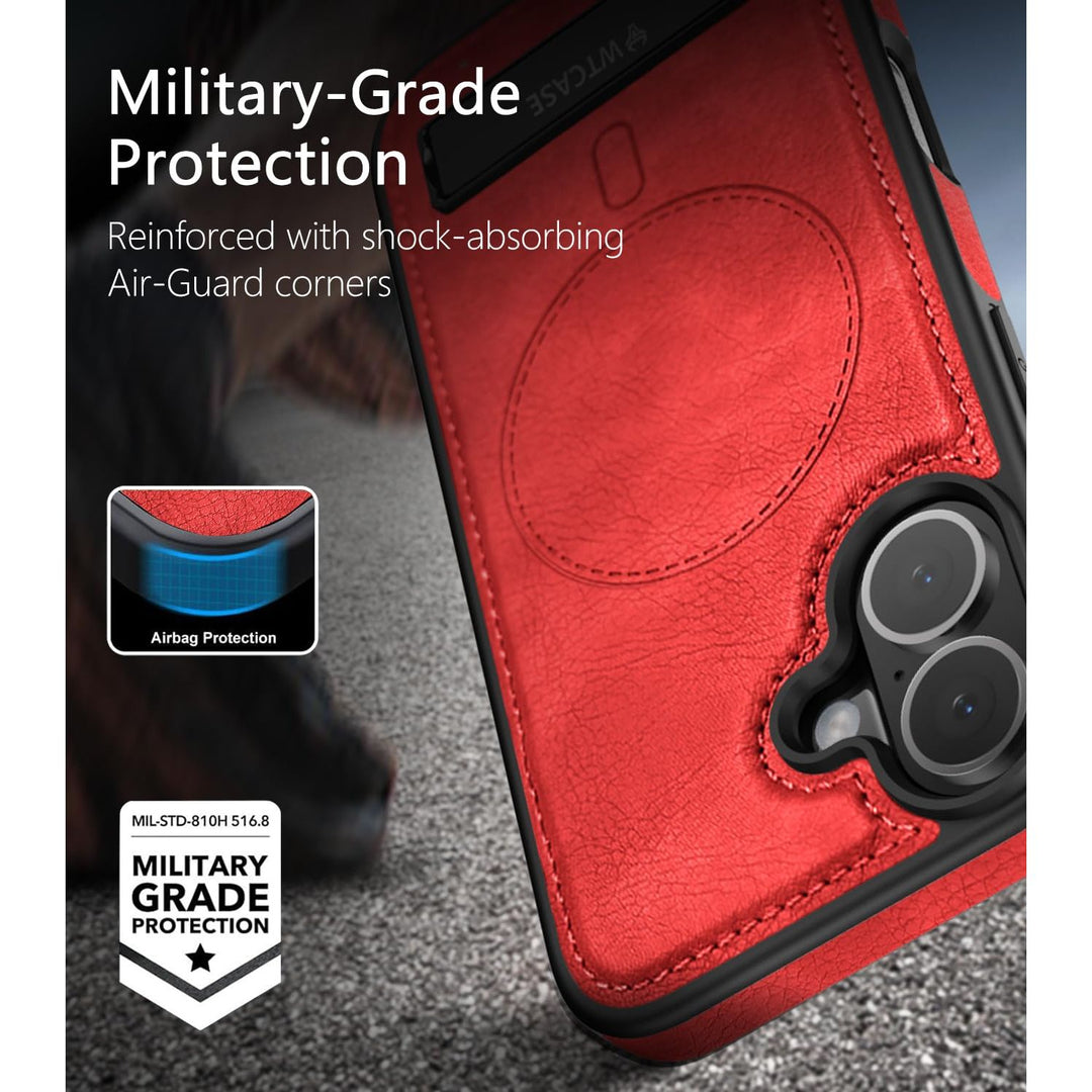 MagSafe SlimStand: Magnetic Leather Case for iPhone 17