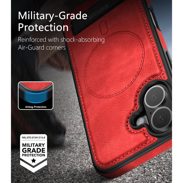 MagSafe SlimStand: Magnetic Leather Case for iPhone 17