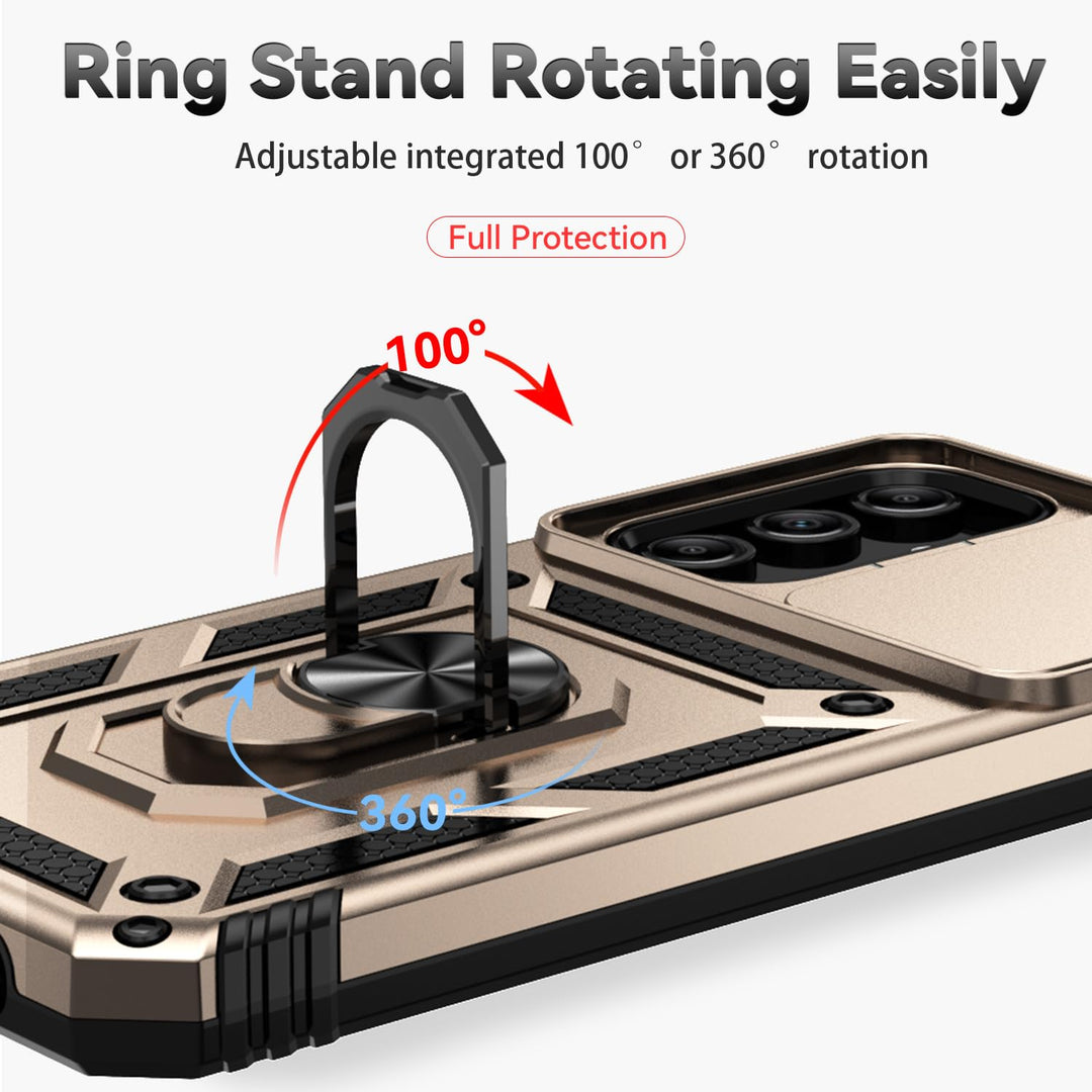 SunStory Phone Case for Samsung Galaxy A15 5G Case with HD Screen Protector & Slide Camera Cover & Rotated Ring Kickstand, [Military-Grade] Phone Case for Galaxy A15 5G (Red) - DOKUTRONIX