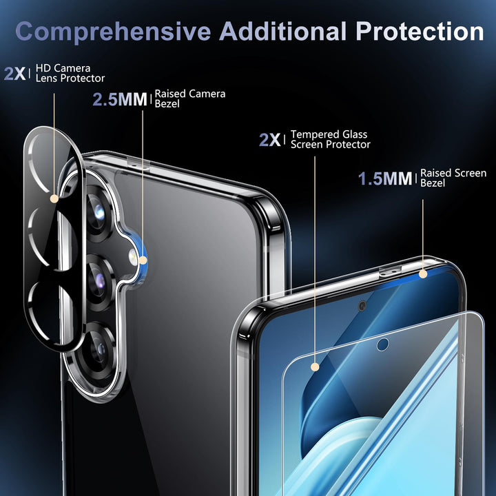 Red2Fire Designed for Samsung Galaxy A16 5G Case, [Military Grade Drop Protection] Non-Slip Heavy Duty Full Body Shockproof Protection Phone Case Galaxy A16 5G Case,Black - DOKUTRONIX