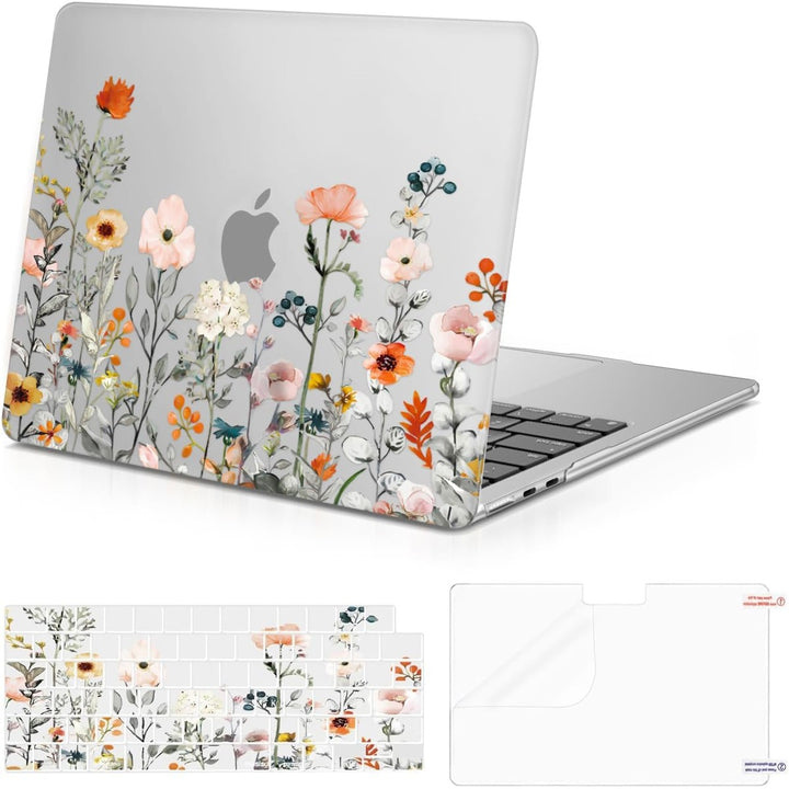 Clear Bloom MacBook Air 13 Case & Cover Set