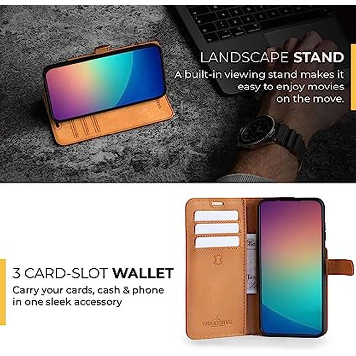 Snakehive Navy Leather Wallet Case for Galaxy S23 - DOKUTRONIX