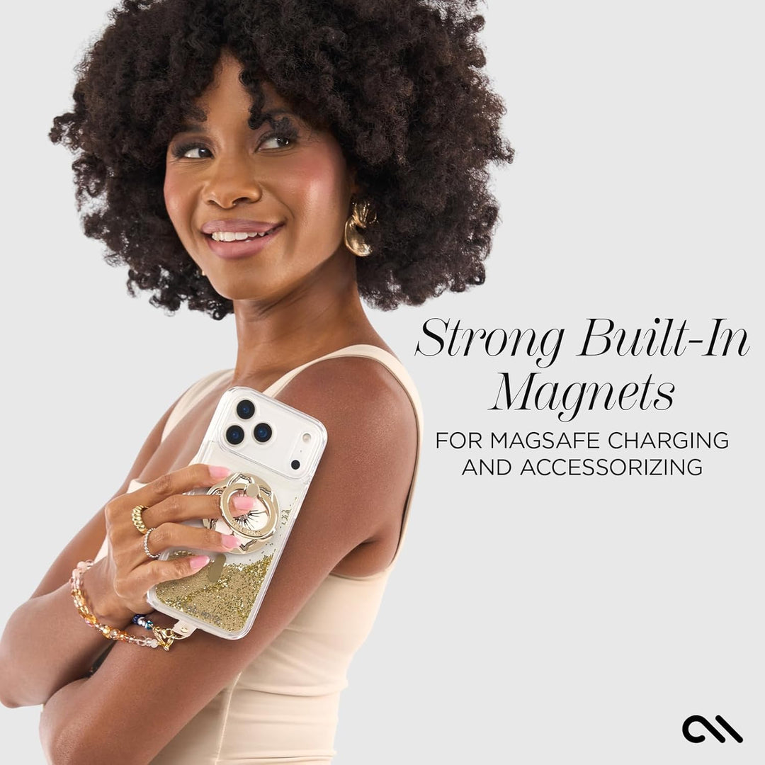 Gold Glitter MagSafe Case for iPhone 17 Pro Max, 12ft Drop