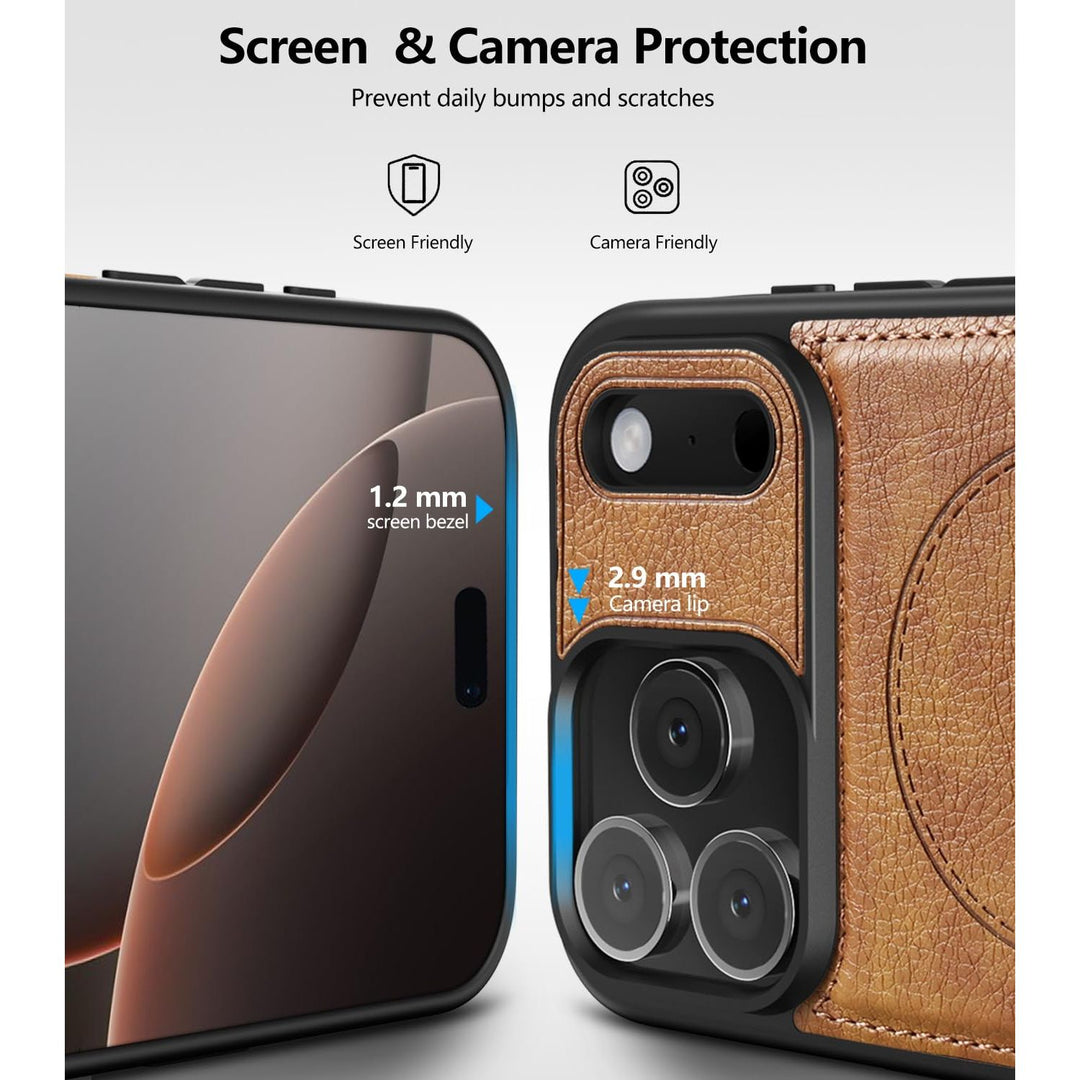 MagSafe SlimStand: Magnetic Leather Case for iPhone 17