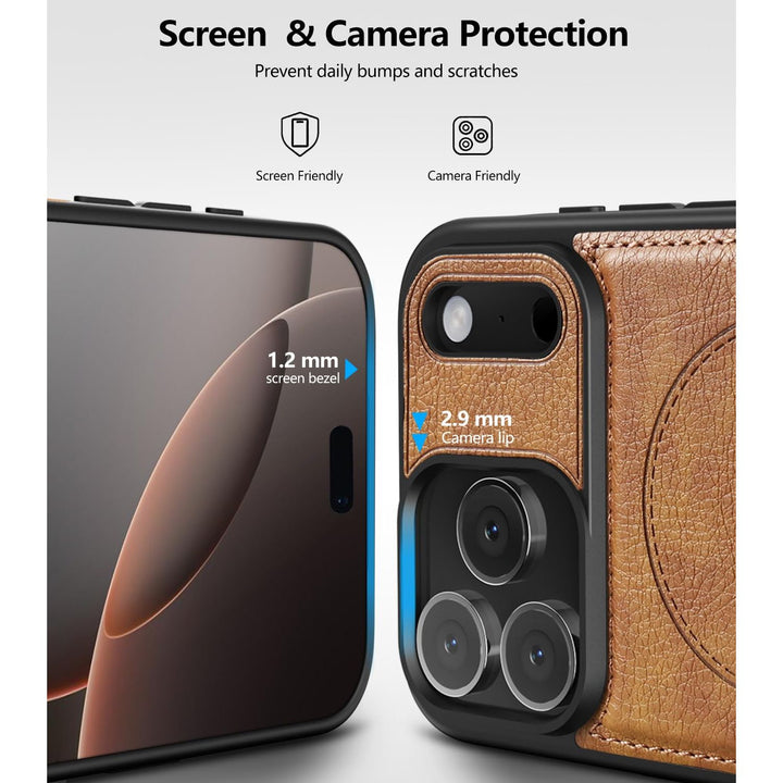 MagSafe SlimStand: Magnetic Leather Case for iPhone 17