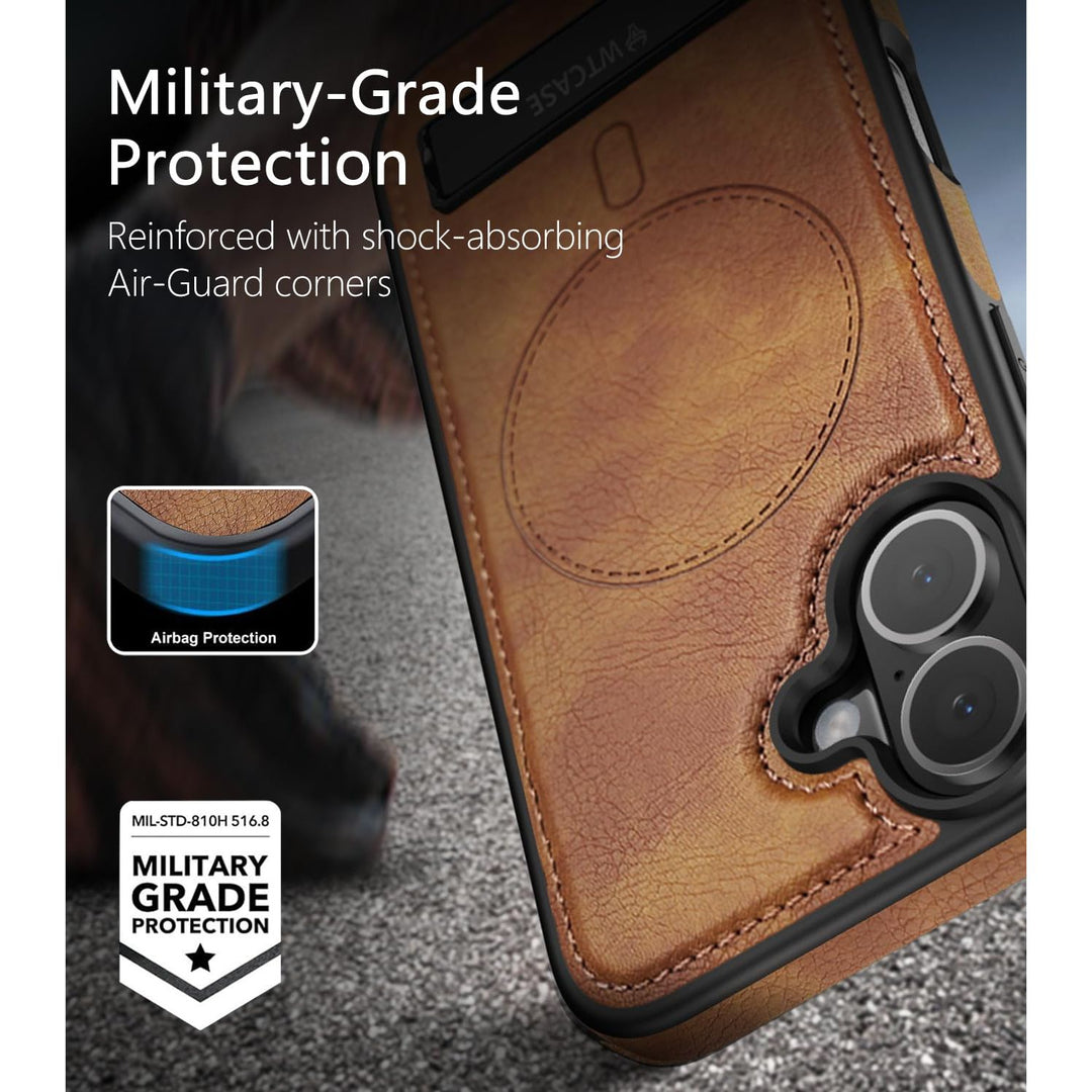 MagSafe SlimStand: Magnetic Leather Case for iPhone 17