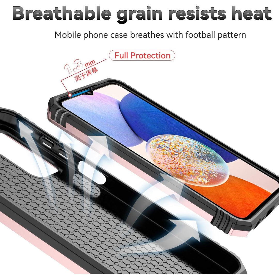 SunStory Phone Case for Samsung Galaxy A15 5G Case with HD Screen Protector & Slide Camera Cover & Rotated Ring Kickstand, [Military-Grade] Phone Case for Galaxy A15 5G (Red) - DOKUTRONIX