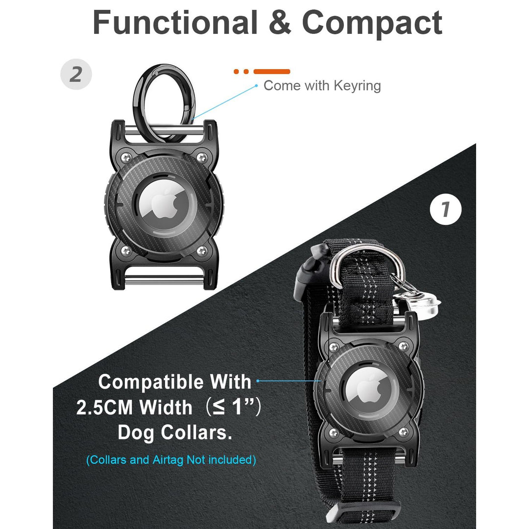 ONEONTA Waterproof AirTag Dog Collar Holder – TPU & Metal - DOKUTRONIX