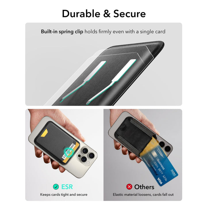 ESR MagSafe Slim Wallet - 5-Card RFID Black - DOKUTRONIX