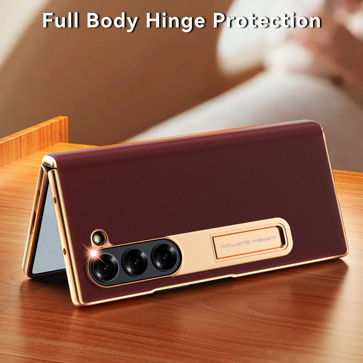 Galaxy ZFold 6 Luxe Leather Shield Case - Green