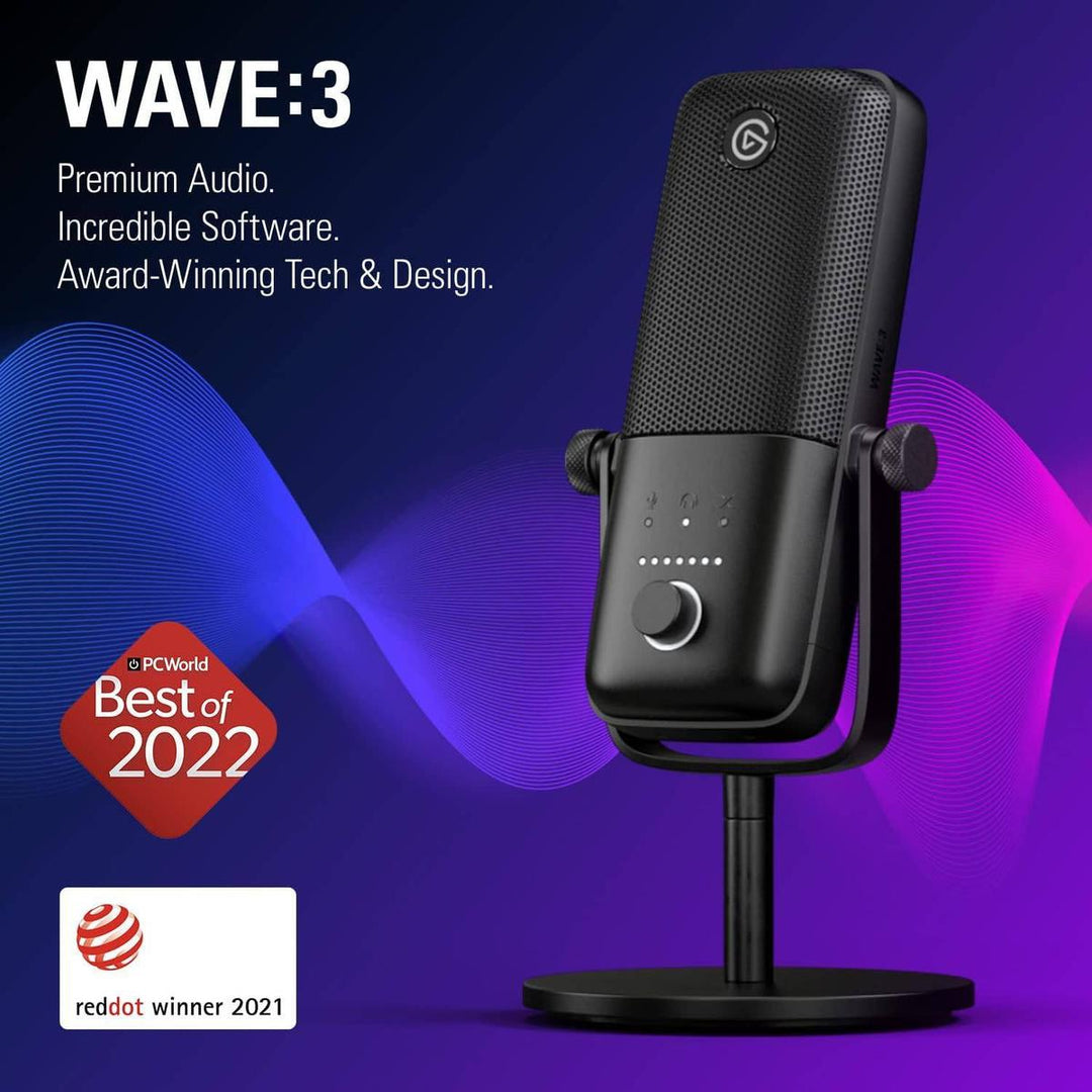 Wave:3 Black USB Mic - DOKUTRONIX