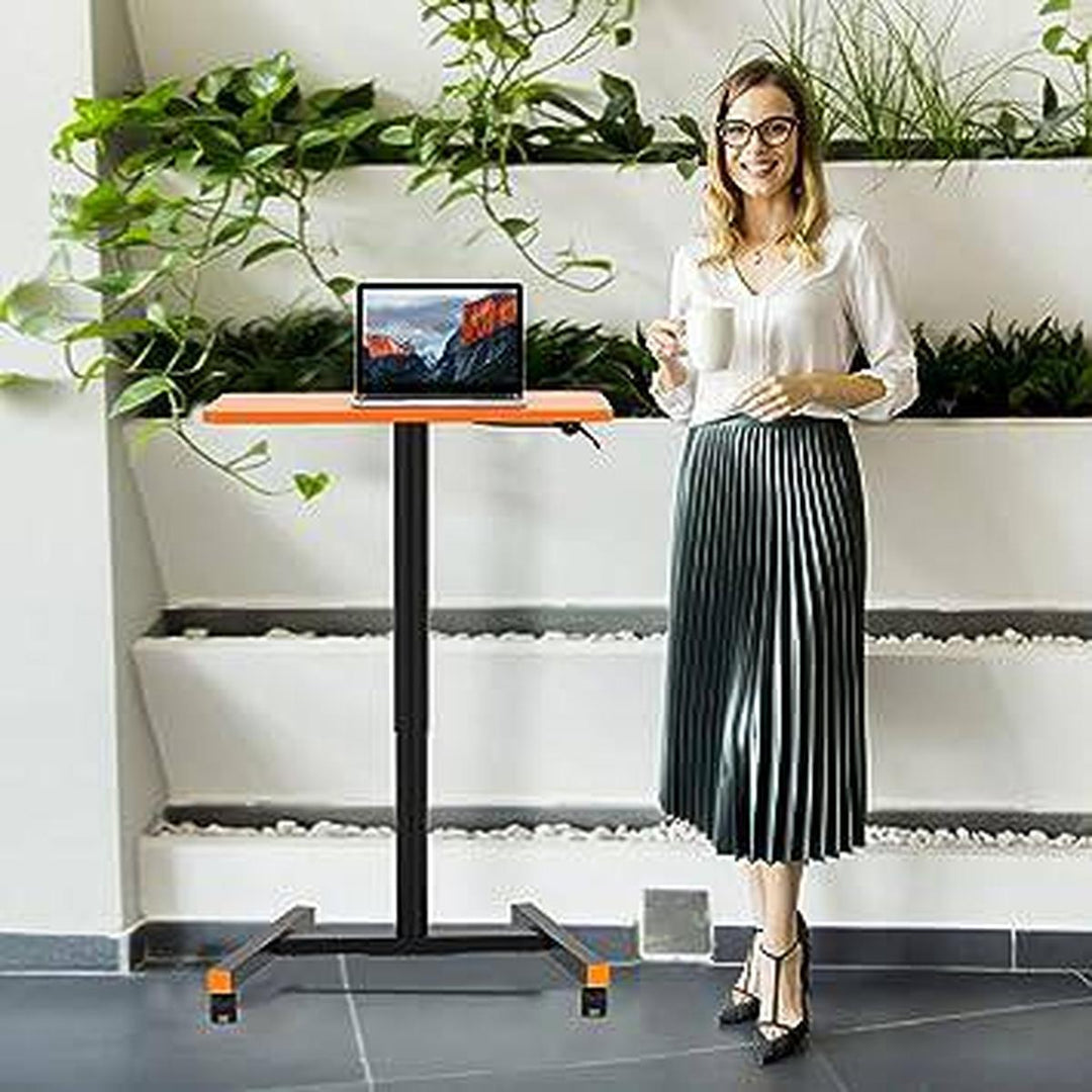 Orange 28 Mobile Sit-Stand Laptop Desk - DOKUTRONIX
