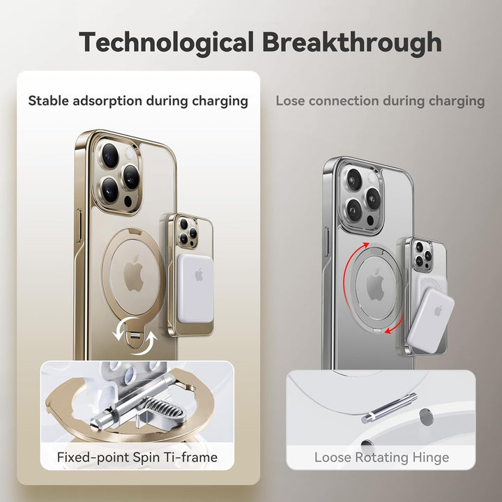 CASEKOO 360° MagSafe Clear Stand Case for iPhone 17 Pro Max