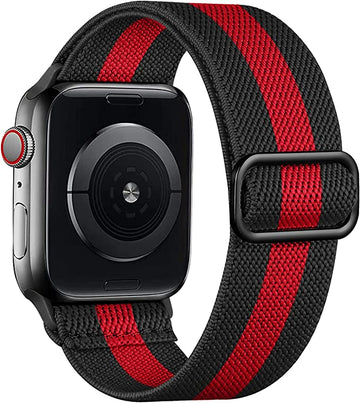 Dokutronix Elastic Woven iWatch Band - Black and Red