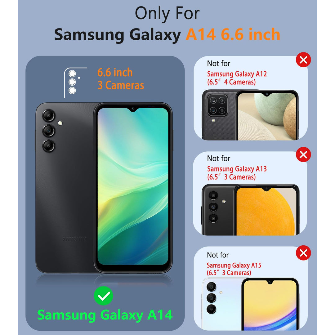 FNTCASE for Samsung Galaxy A14 5G Case: Dual Layer Protective Heavy Duty Cell Phone Cover Shockproof Rugged with Non Slip Textured Back - Military Protection Bumper Tough - 2023, 6.6inch (Matte Black) - DOKUTRONIX