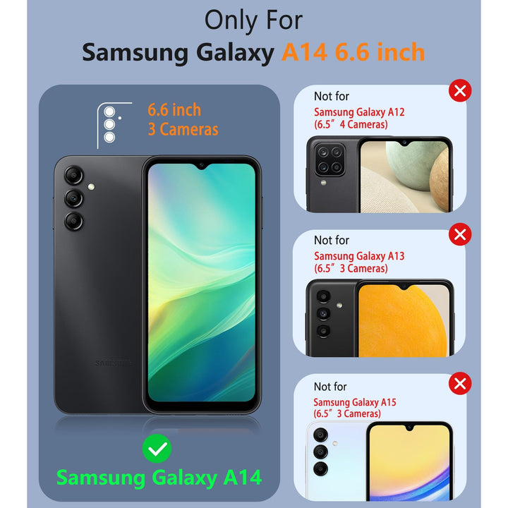 FNTCASE for Samsung Galaxy A14 5G Case: Dual Layer Protective Heavy Duty Cell Phone Cover Shockproof Rugged with Non Slip Textured Back - Military Protection Bumper Tough - 2023, 6.6inch (Matte Black) - DOKUTRONIX