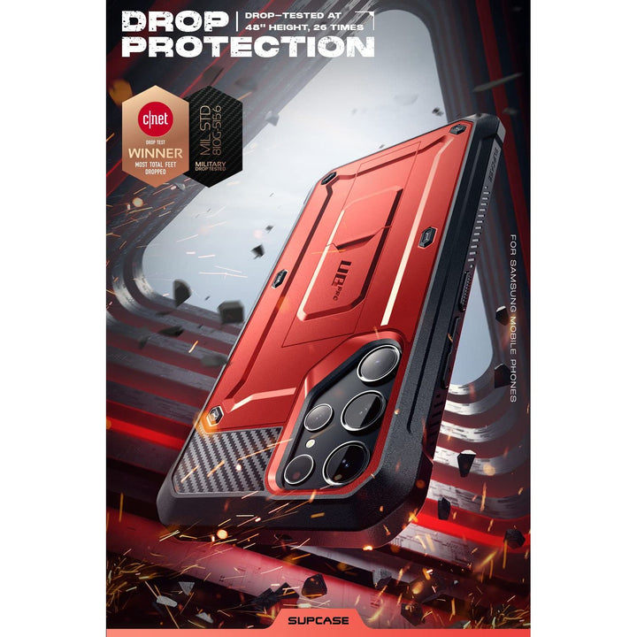 SUPCASE for Samsung Galaxy S23 Ultra Case with Stand, [Unicorn Beetle Pro] [2 Front Frames] [Built-in Screen Protector & Belt-Clip] Military-Grade Protection Phone Case for Galaxy S23 Ultra, Black - DOKUTRONIX