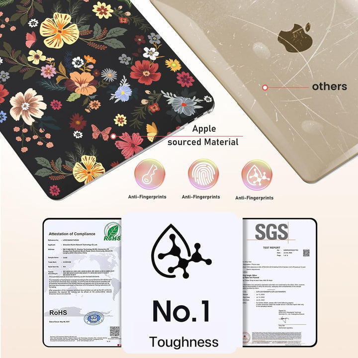 iLeadon Pink Floral MacBook Air 13 Case & Cover